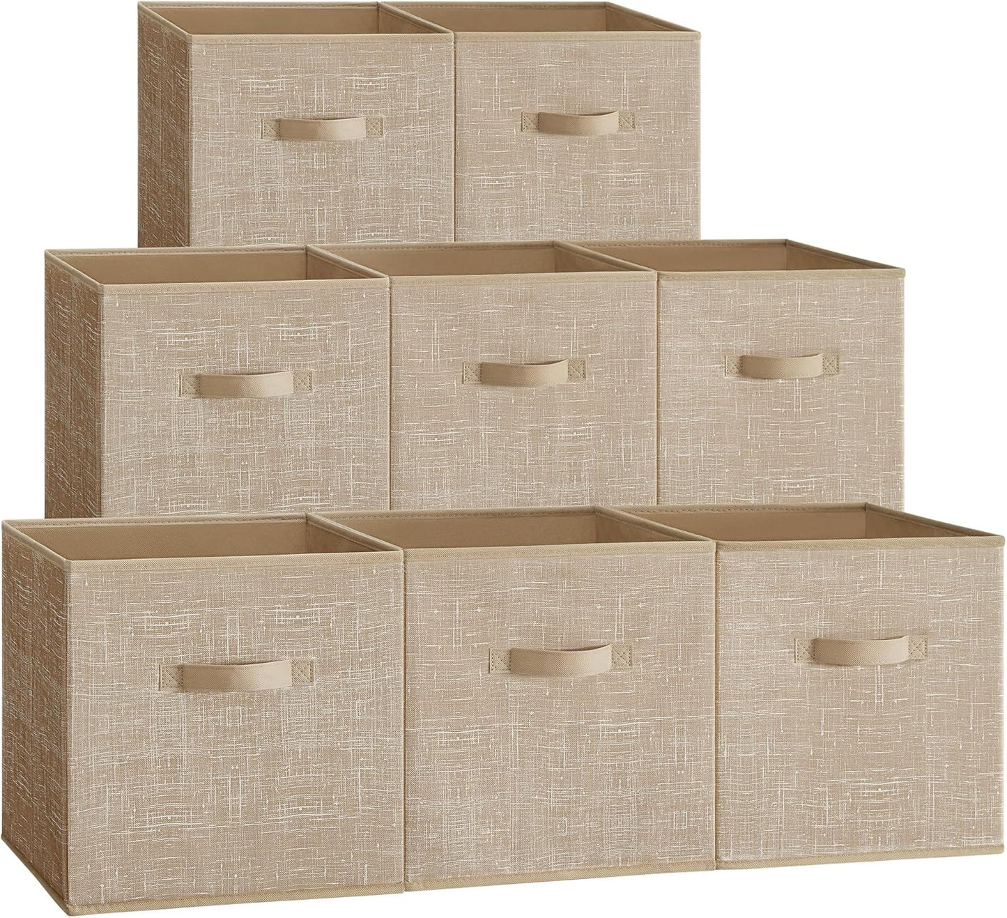 Storage Cubes, 13-Inch Non-Woven Fabric Bins with Double Handles, Set of 8, Closet Organizers for Shelves, Foldable, for Clothes, Cattail Gray UROB833G01