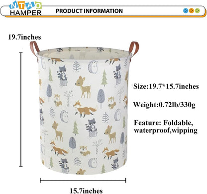 Laundry Hamper, Laundry Basket, Waterproof Storage Bin for Bedroom, Clothes Organizer Basket, Books Box, Room Decor(Animal)