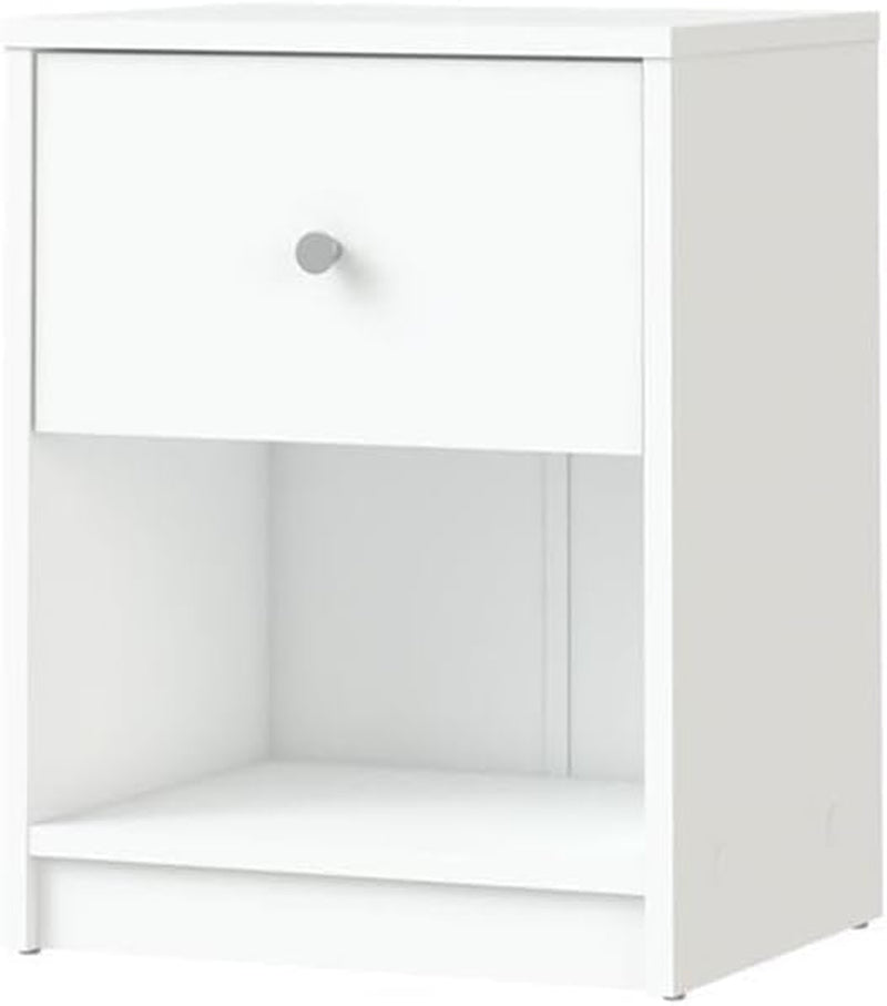 3 Piece Bedroom Set with 6-Drawer Double Dresser and Two of 1-Drawer Nightstand in White
