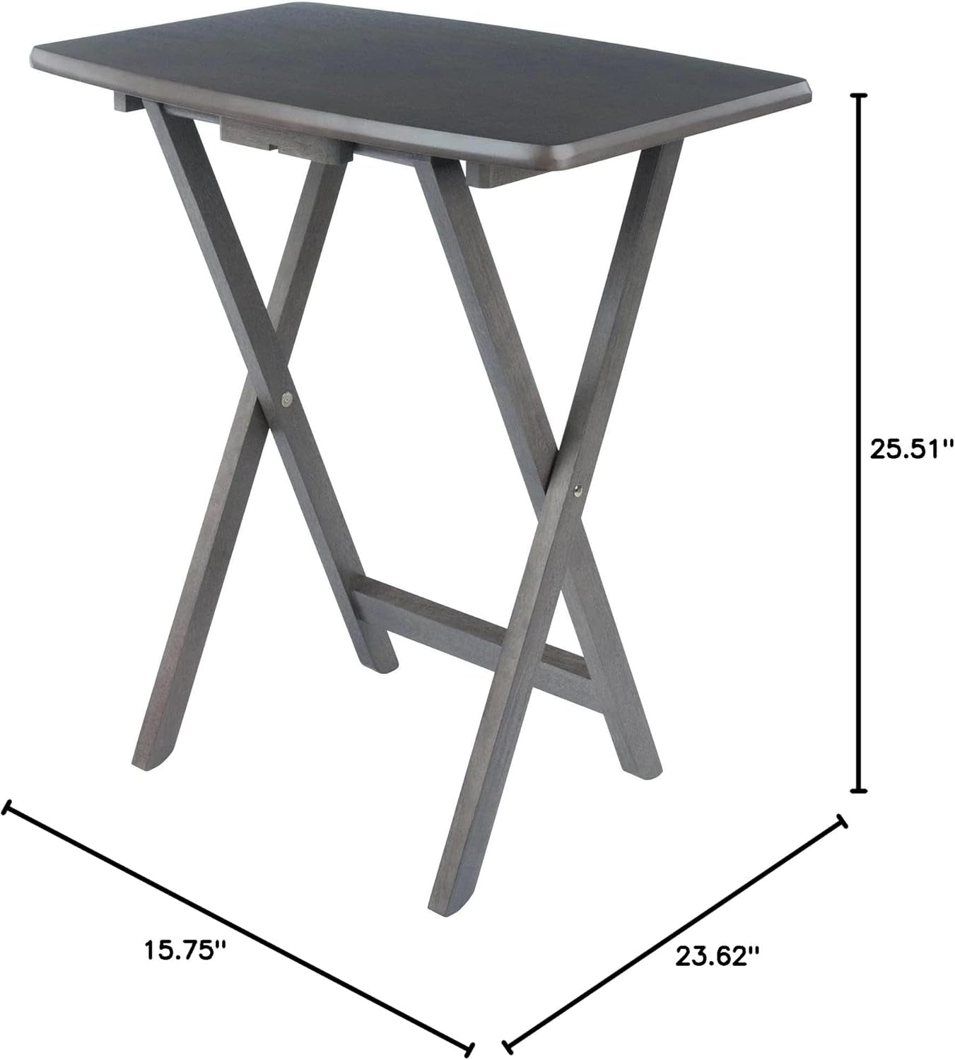 Dorian Oversized Snack Table Set, Oyster Gray (Brown Base) (Replace Color May Vary)., 23.62 X 15.75 X 25.51, 5Pc