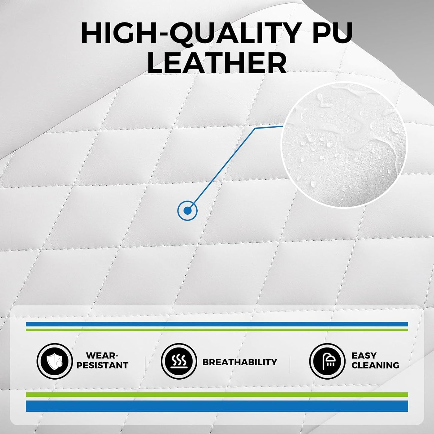 Gaming Chair,Office Chair with Pocket Spring Lumbar Support, Ergonomic Comfortable Wide Office Desk Computer Chair with Outward Fixed Soft Armrests and Footrest,(Pu Leather, White)