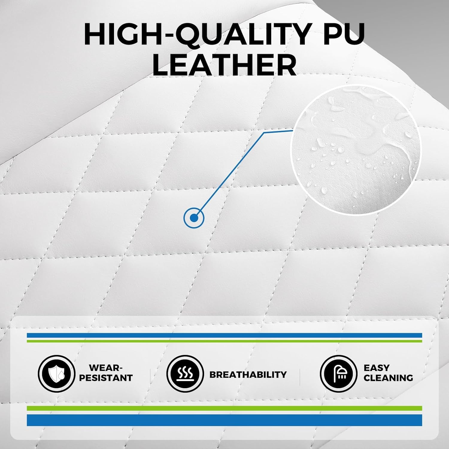 Gaming Chair,Office Chair with Pocket Spring Lumbar Support, Ergonomic Comfortable Wide Office Desk Computer Chair with Outward Fixed Soft Armrests and Footrest,(Pu Leather, White)
