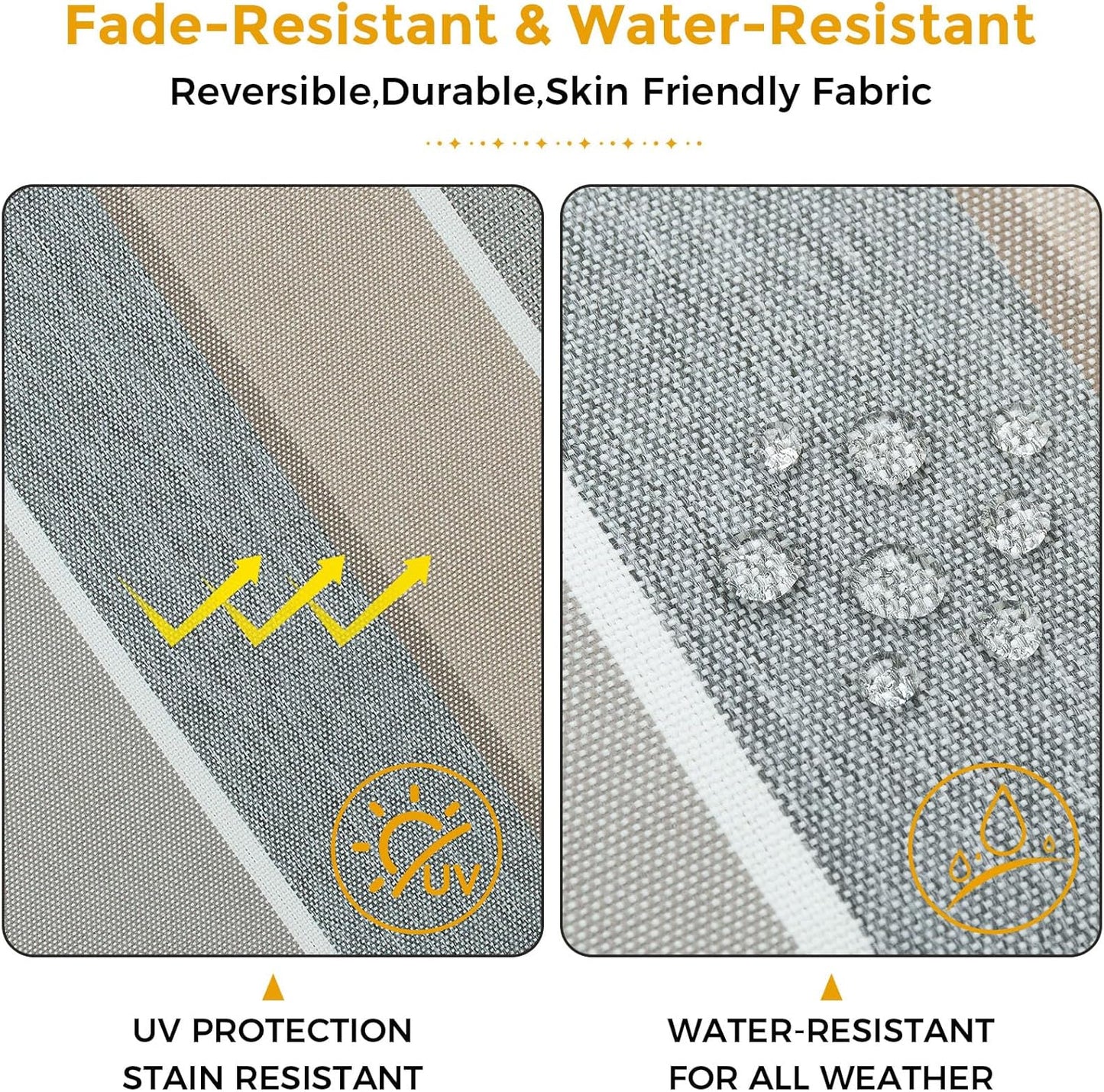 Waterproof Outdoor Lumbar Pillow Covers Set of 2,Home Decor for Garden Patio Furniture,Couch,Sofa 12"X20" Inch Decorative Pillows Cover Only,No Insert(Gray Stripe)
