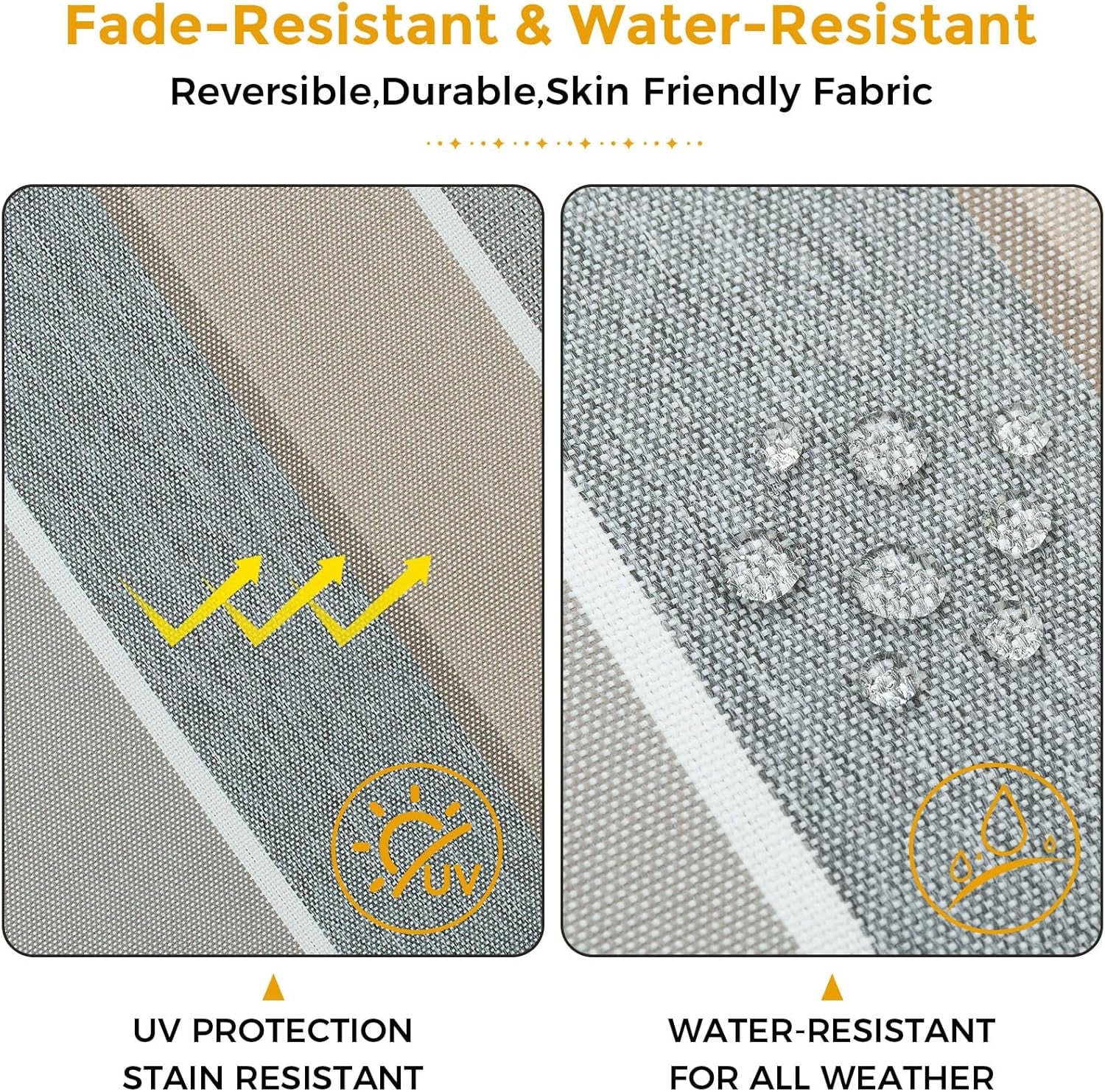Waterproof Outdoor Lumbar Pillow Covers Set of 2,Home Decor for Garden Patio Furniture,Couch,Sofa 12"X20" Inch Decorative Pillows Cover Only,No Insert(Gray Stripe)