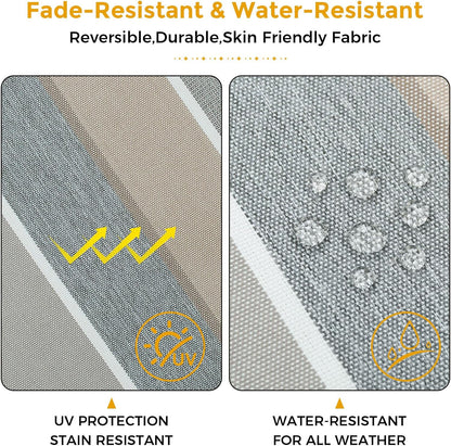 Waterproof Outdoor Lumbar Pillow Covers Set of 2,Home Decor for Garden Patio Furniture,Couch,Sofa 12"X20" Inch Decorative Pillows Cover Only,No Insert(Gray Stripe)