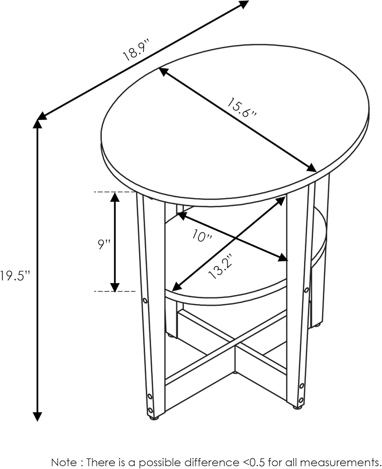 JAYA End Table, One, Walnut