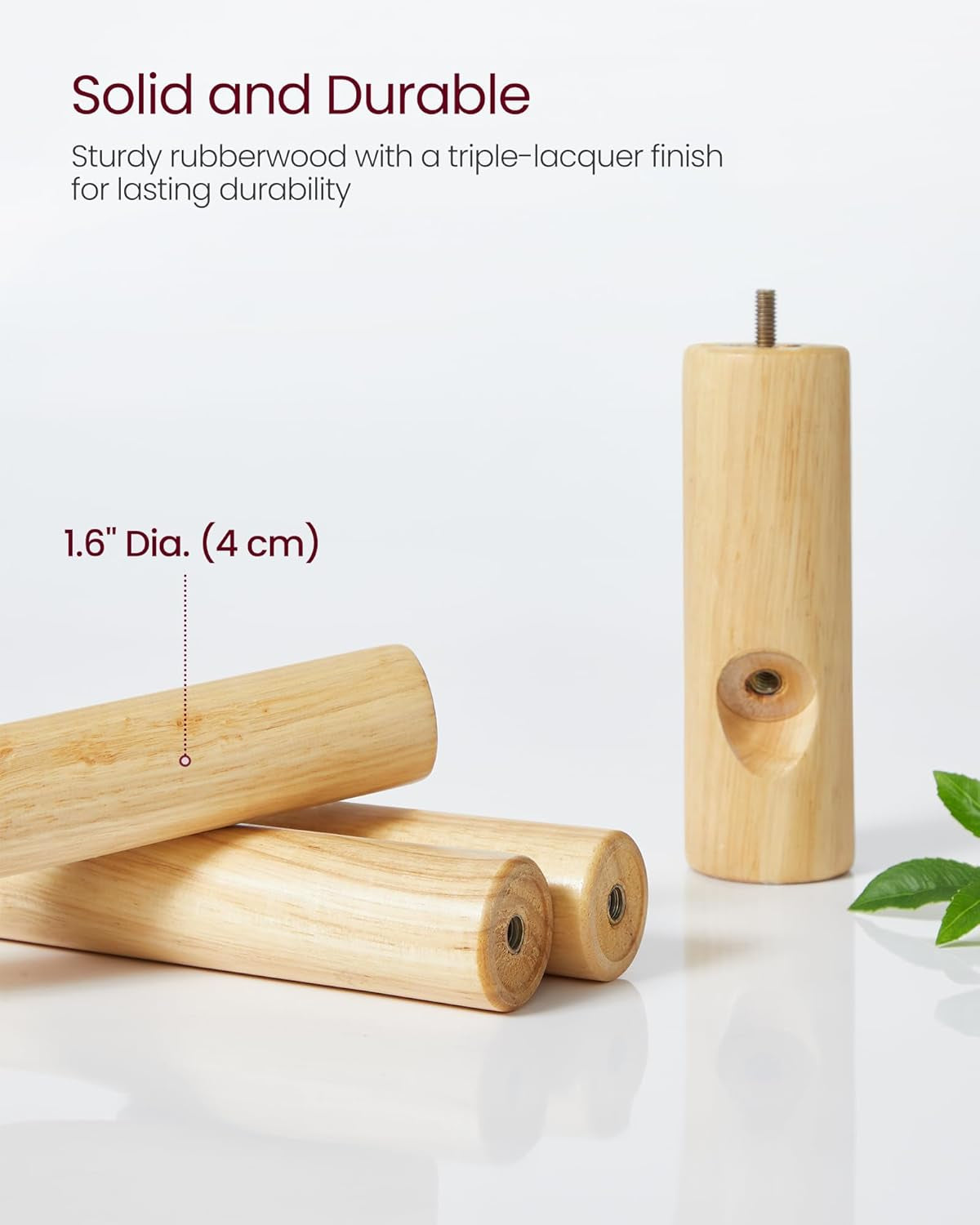 Solid Wood Coat Rack, Free Standing Hall Coat Tree with 8 Hooks, 3 Height Options, for Coats, Hats, Bags, Purses, for Entryway, Hallway, Rubberwood Hooks and Pole, Dark Walnut URCR010W01