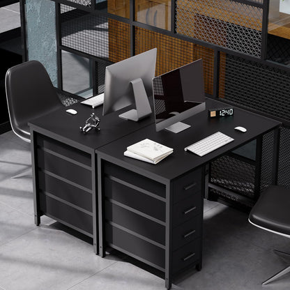 32 Inch Computer Desk with 4 Drawers Small Office Desk for Home Bedroom Study Writing Simple Modern Computer Table Black