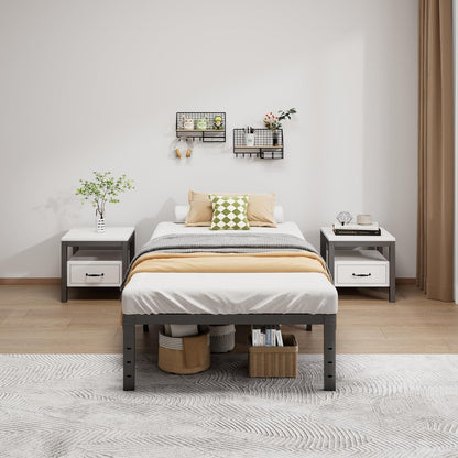 Metal Bed Frame Twin Size - 14 Inch Heavy-Duty Twin Platform Bed Frame No Box Spring Needed, Easy Assembly, Noise-Free, Sturdy Mattress Foundation, Underbed Storage Space