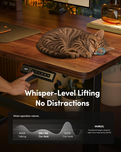 One-Piece Standing Desk Adjustable Height Stand up Home Office Desk, 32X20 Inch Electric Standing Computer Desk, with 4 Memory Presets, Headphone Hook, White