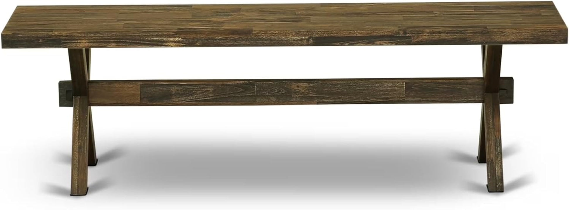 XB777 X-Style Modern Dining Room Bench with Wooden Seat, 72X15X18 Inch, Multi-Color