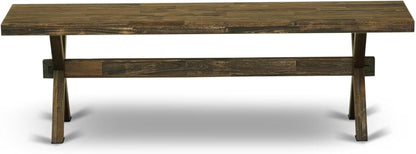 XB777 X-Style Modern Dining Room Bench with Wooden Seat, 72X15X18 Inch, Multi-Color