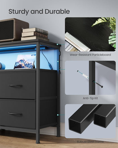 BELLAH Collection - Dresser for Bedroom, Chest of Drawers, TV Stand for Tvs up to 55 Inches, Living Room, Closet, 6 Drawers and 1 Shelf, Modern, Ink Black ULGS833BH02S