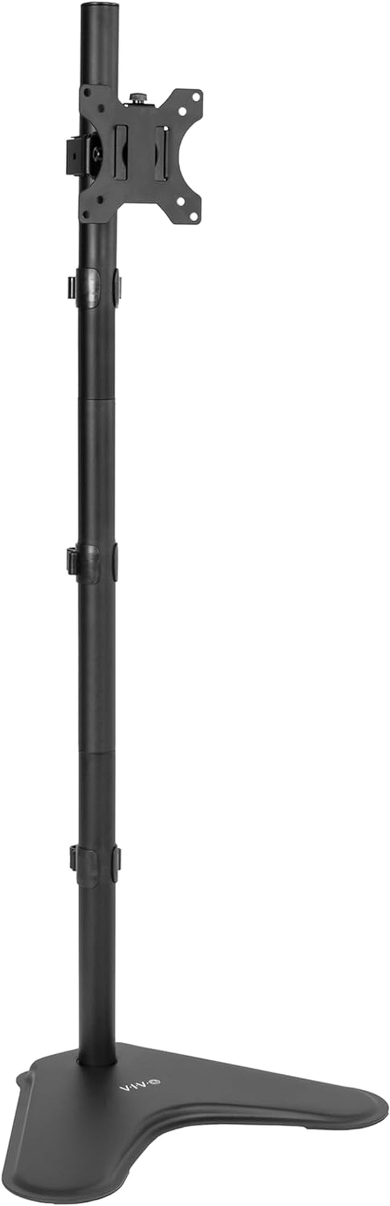 Extra Tall Single LCD Computer Monitor Free-Standing Adjustable Desk Stand for 1 Screen up to 27 Inch, STAND-V011H