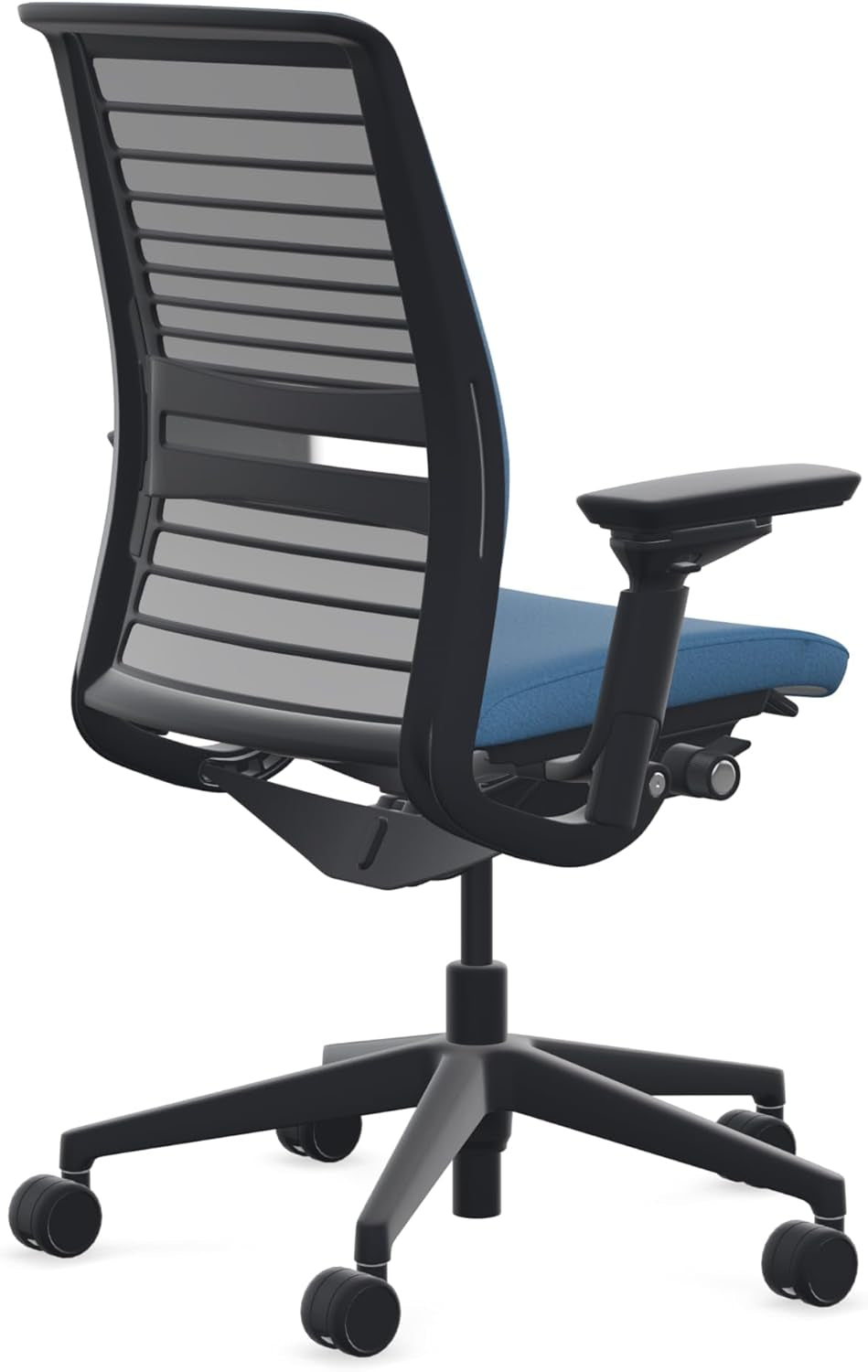 Think Office Chair with Uphostered Hard Casters - Cobalt Fabric