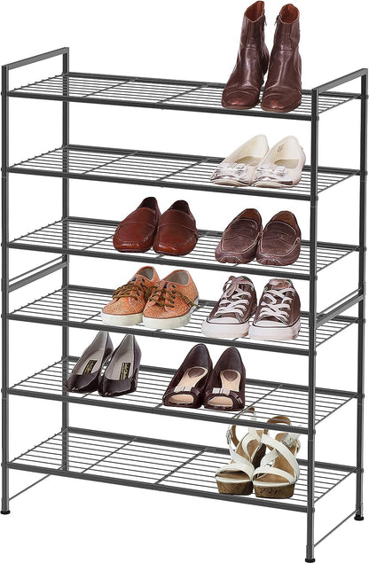 3-Tier Stackable Shoes Rack Storage Shelf, Black