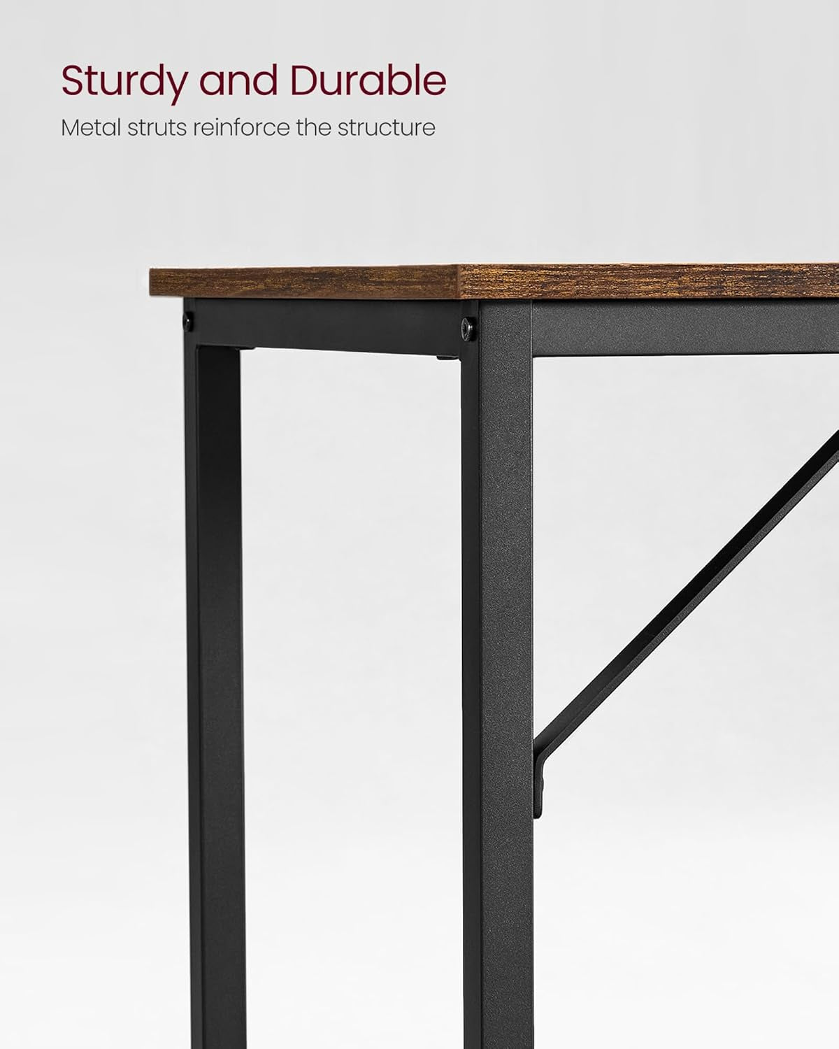 Computer Desk, Gaming Desk, Home Office Desk, for Small Spaces, 19.7 X 39.4 X 29.9 Inches, Industrial Style, Metal Frame, Rustic Brown and Black ULWD41X