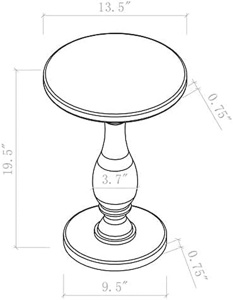 Acrylic End Table,Acrylic Side Table,Modern Nightstand with Clear Small round Top and Solid Post for Living Room,Bedroom and Lobby 13.5X13.5X19.5 High Inches