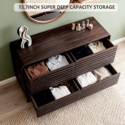 Dresser for Bedroom,8 Drawers Chests of Drawers, Pre-Installed Wooden Large Drawer Organizer for Bedroom Hallway