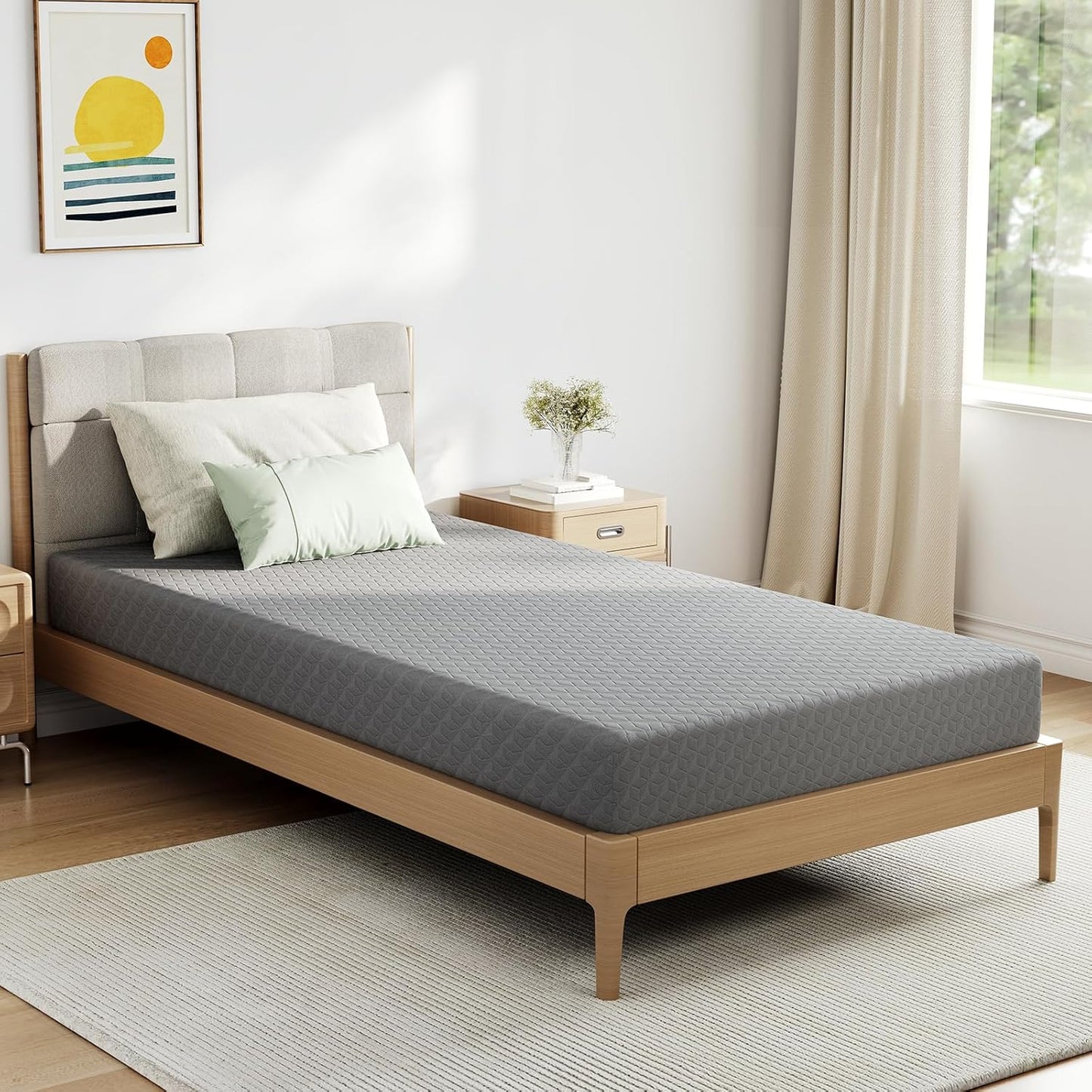 Twin Mattress for Kids, 5 Inch Twin Size Mattresses with Gel-Infused Memory Foam & Pressure-Relieving Foam for Cool Touch & Edge Support Mattress in a Box Certipur-Us Certified