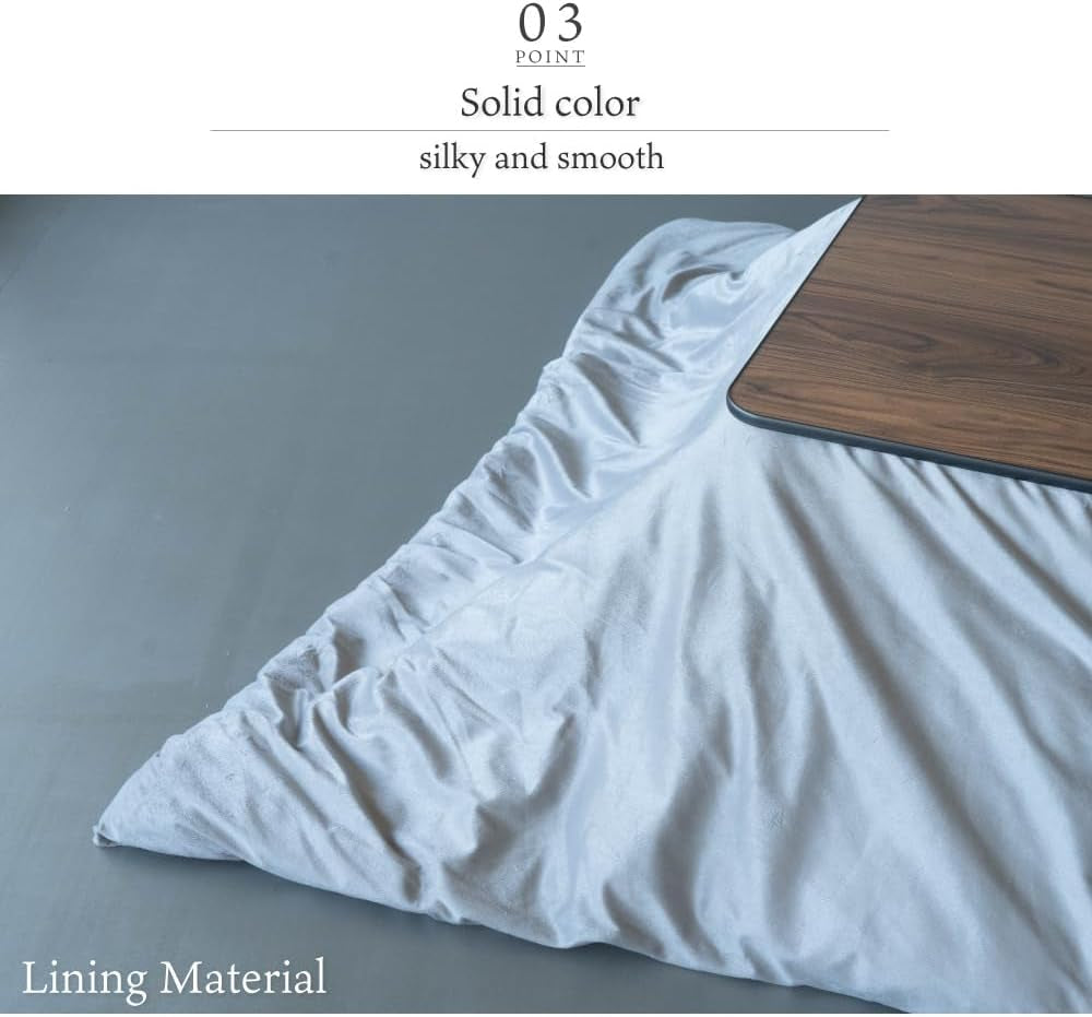 Kotatsu Blanket, Kotatsu Futon, Reversible 100% Polyester Fabric Material, Home and Living, Blanket for Kotatsu Heater… (Gray, Rectangle)