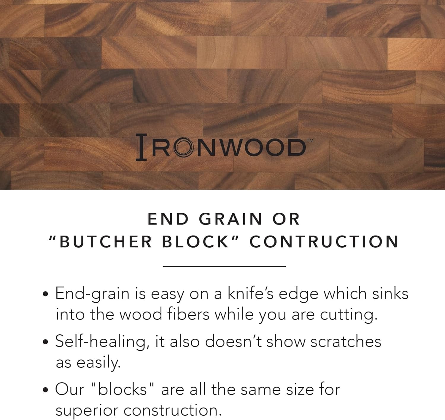 28218 Square Charleston End Grain Chef'S Board , Acacia Wood 14" Square
