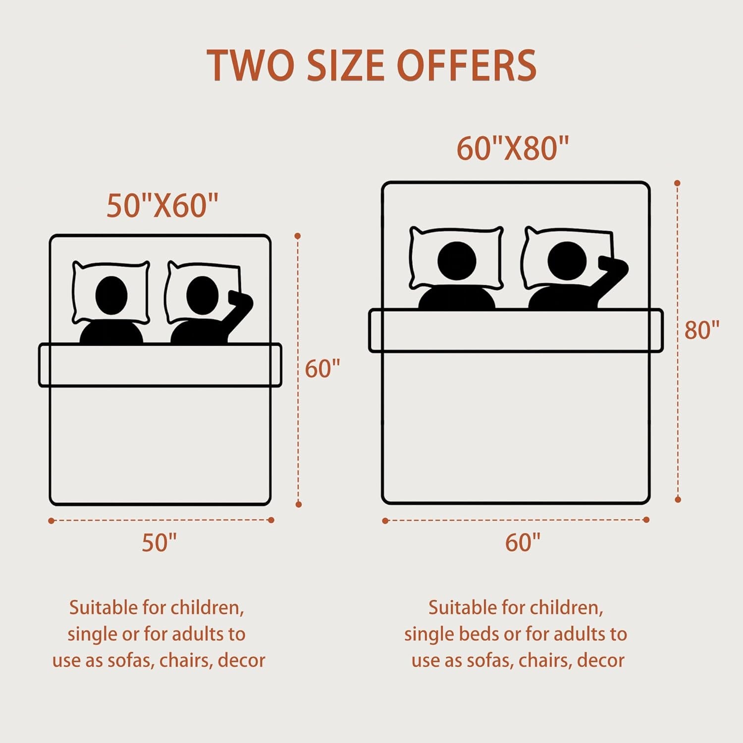 Knitted Throw Blanket for Couch and Bed, Soft & Cozy Knit Blanket with Tassel, Burnt Orange Lightweight Decorative Blankets & Throws, Farmhouse Warm Woven Blanket for All Seasons,50" W X 60" L