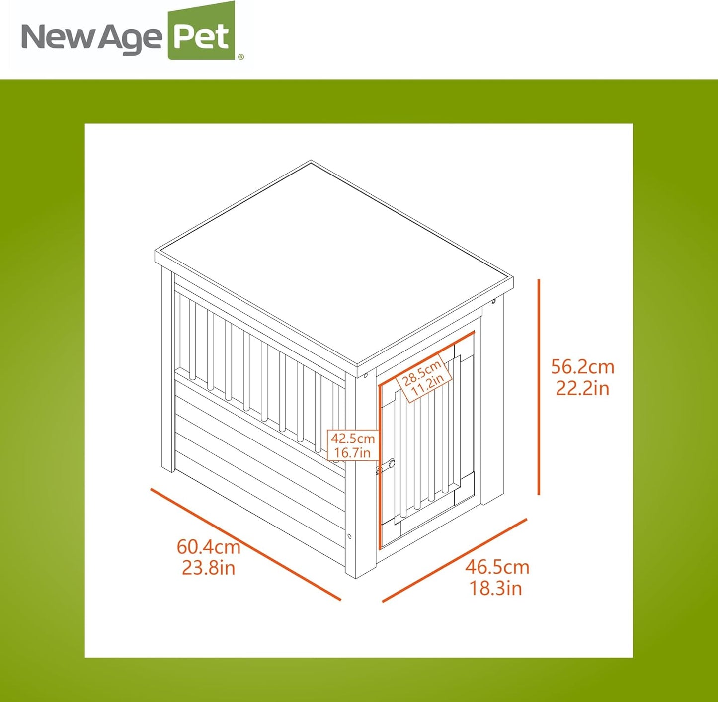 ECOFLEX Dog Crate Furniture End Table, Durable Wood-Plastic Composite, Stainless Steel Latch, Easy Assembly, Ideal for Dogs up to 20Lbs, Antique White Small