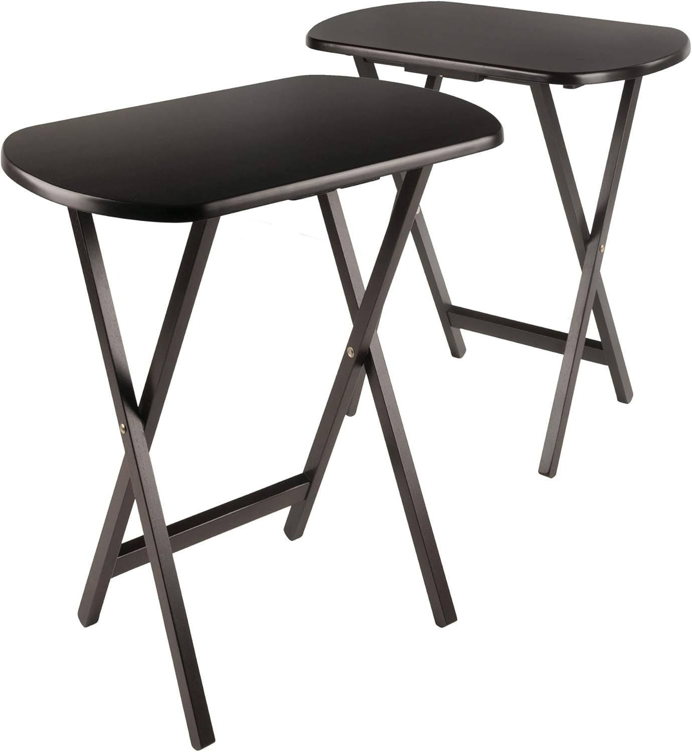 Cade Set of 2 Foldable Snack Tables, Oversized, for Living Room, 25", No Assembly, Coffee