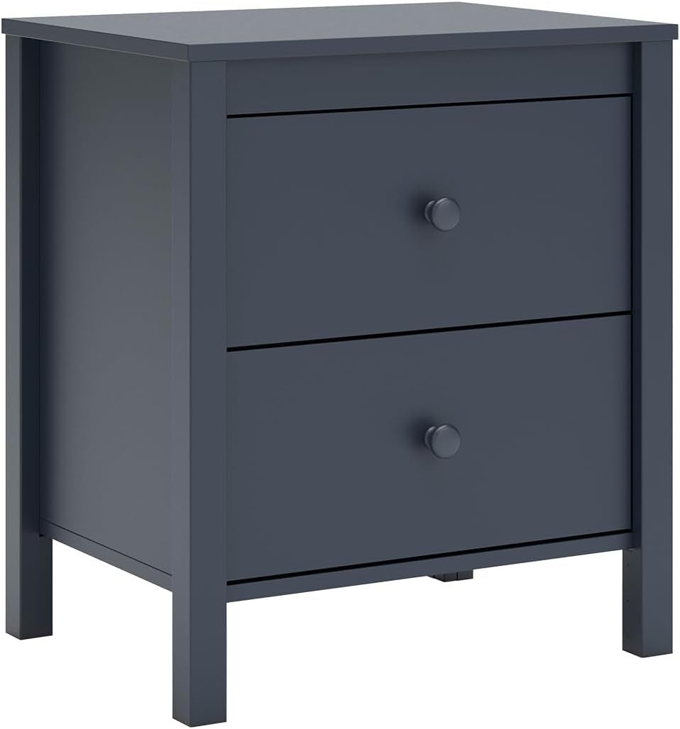 Simmenfort Retro 2 Drawer Nightstand, Blue