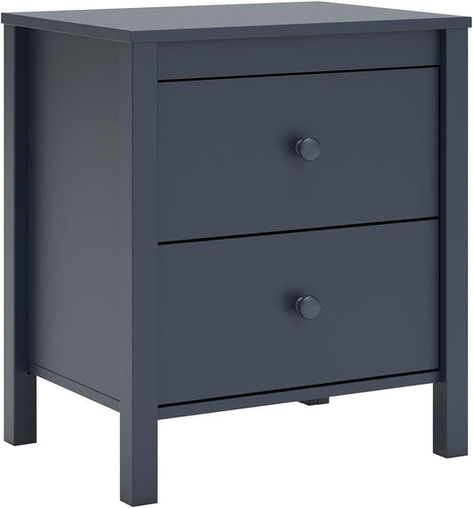 Simmenfort Retro 2 Drawer Nightstand, Blue
