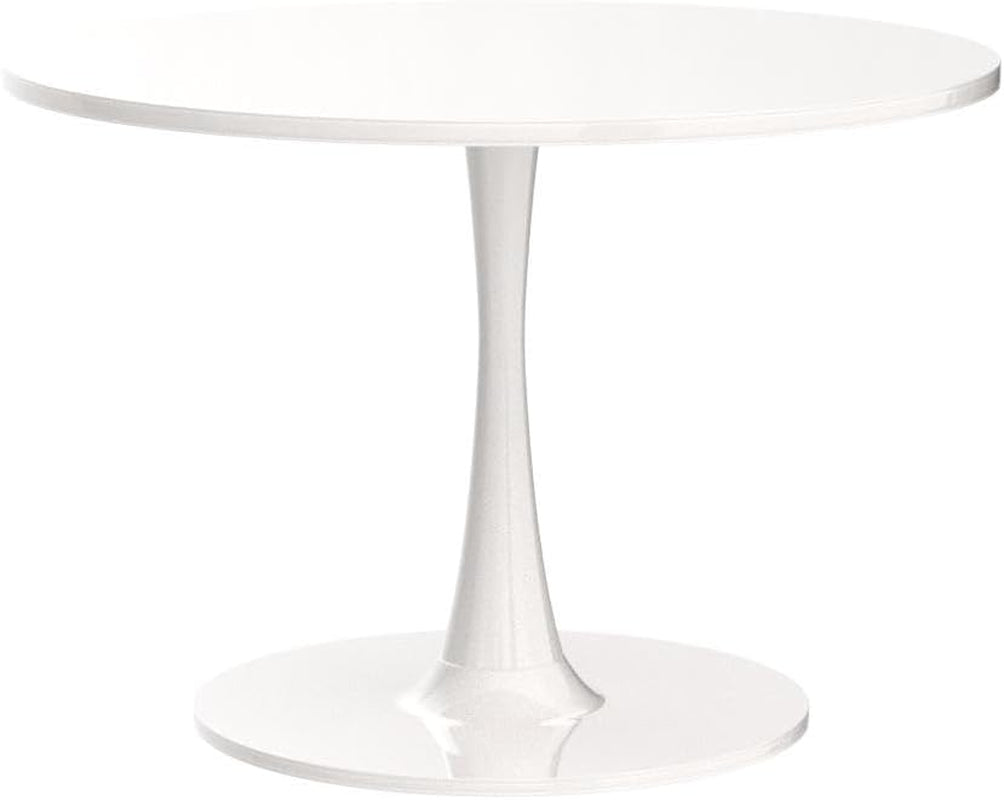 White round Dining Table, 31.5" Tulip Kitchen Dining Table for 2-4 People with MDF Table Top & Pedestal Base, Modern Minimalist Design