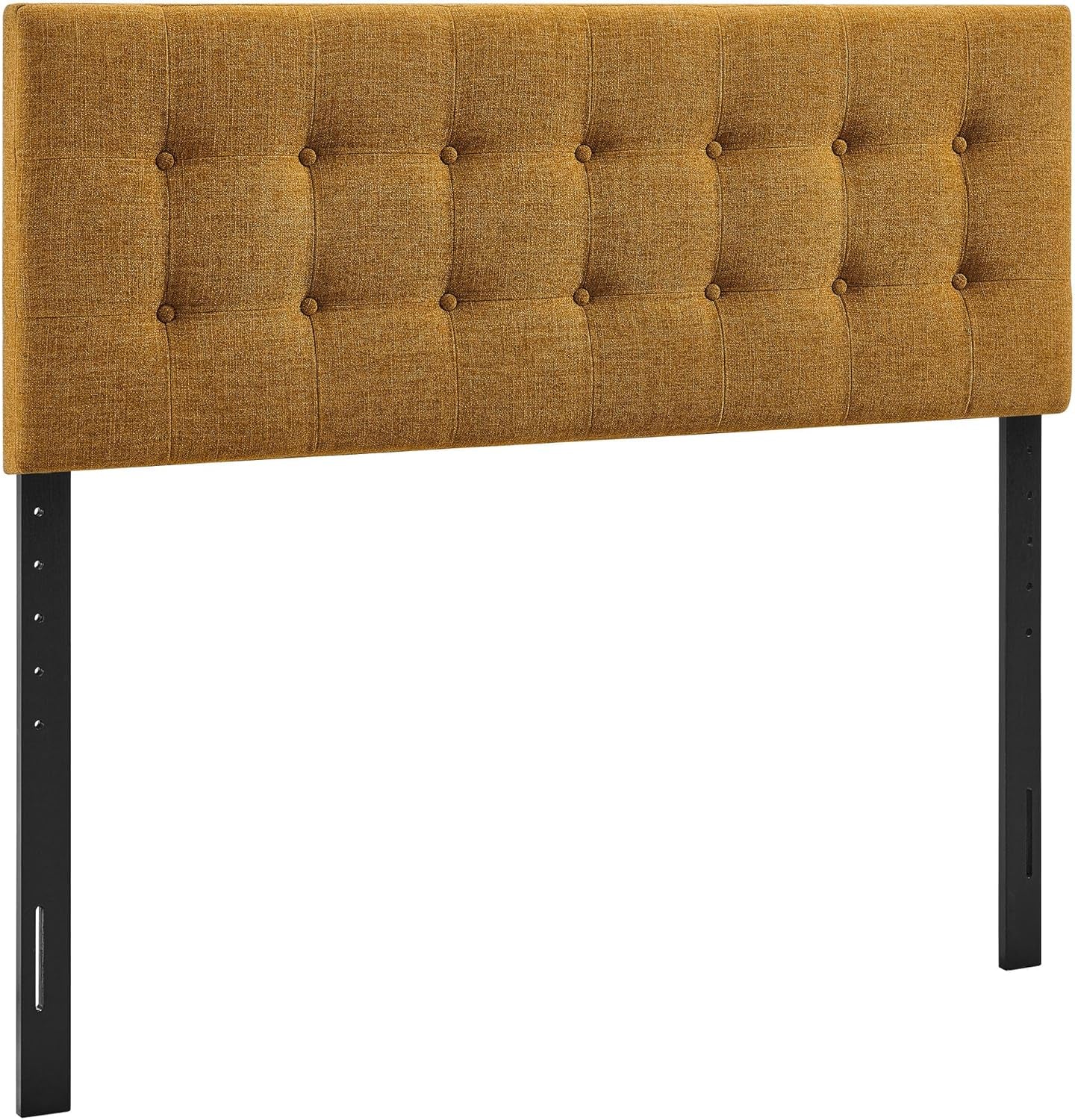 Emily King Size Fabric Headboard in Copper - Linen-Like Upholstery with Button Tufting and 7 Adjustable Height Positions