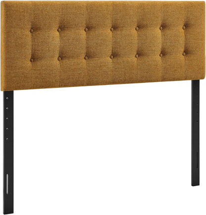 Emily King Size Fabric Headboard in Copper - Linen-Like Upholstery with Button Tufting and 7 Adjustable Height Positions