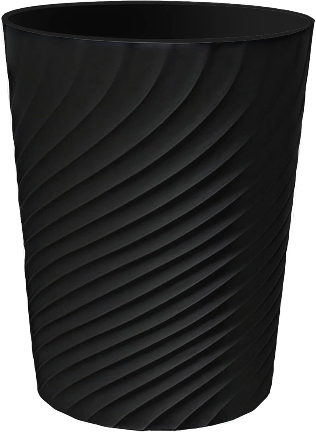 1.8 Gallon Small Trash Can Wastebasket Recycling Bin Slim Profile for Compact Spaces Bathroom, Office, Bedroom, Kitchen (1.8 Gallon, Black)