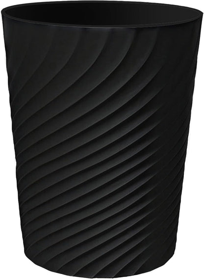 1.8 Gallon Small Trash Can Wastebasket Recycling Bin Slim Profile for Compact Spaces Bathroom, Office, Bedroom, Kitchen (1.8 Gallon, Black)