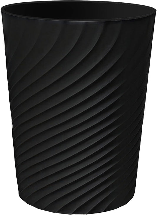 1.8 Gallon Small Trash Can Wastebasket Recycling Bin Slim Profile for Compact Spaces Bathroom, Office, Bedroom, Kitchen (1.8 Gallon, Black)