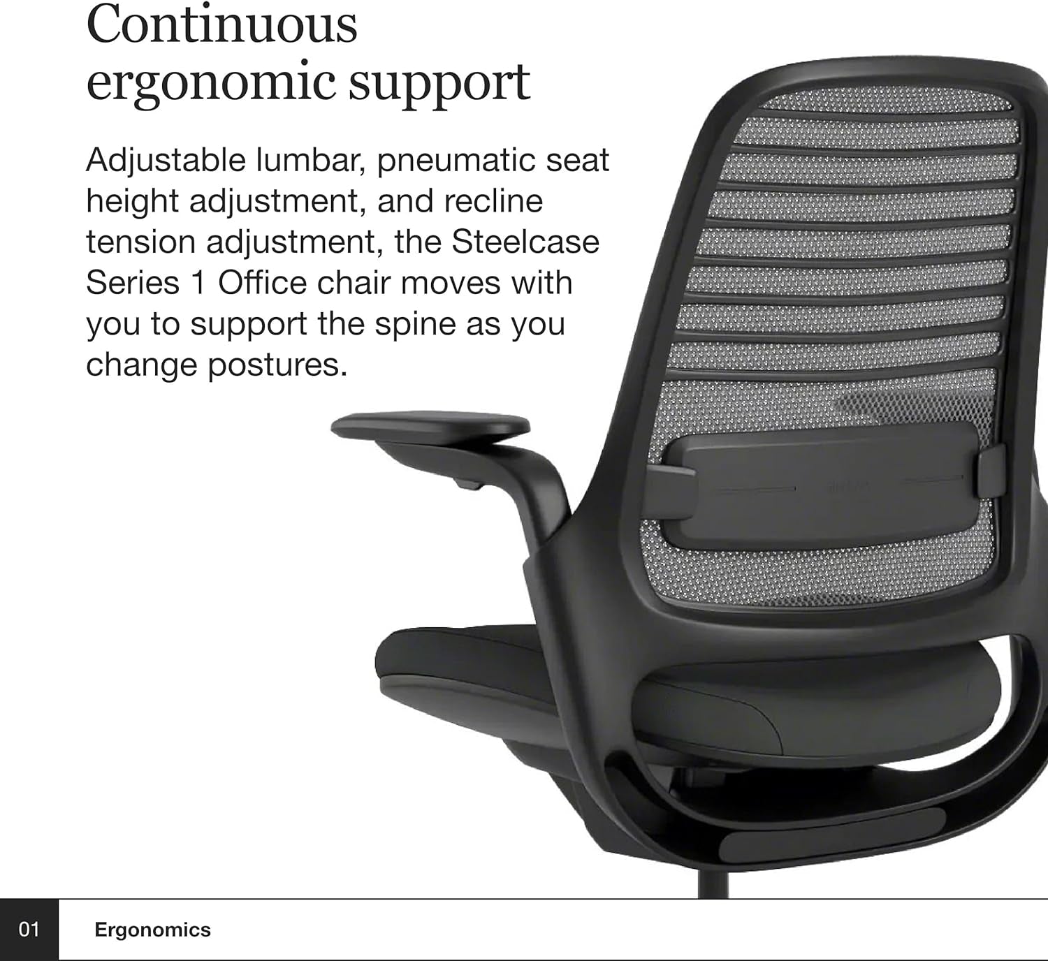 Series 1 Office Chair - Ergonomic Work Chair with Wheels for Carpet - Helps Support Productivity - Weight-Activated Controls, Back Supports & Arm Support - Easy Assembly - Graphite