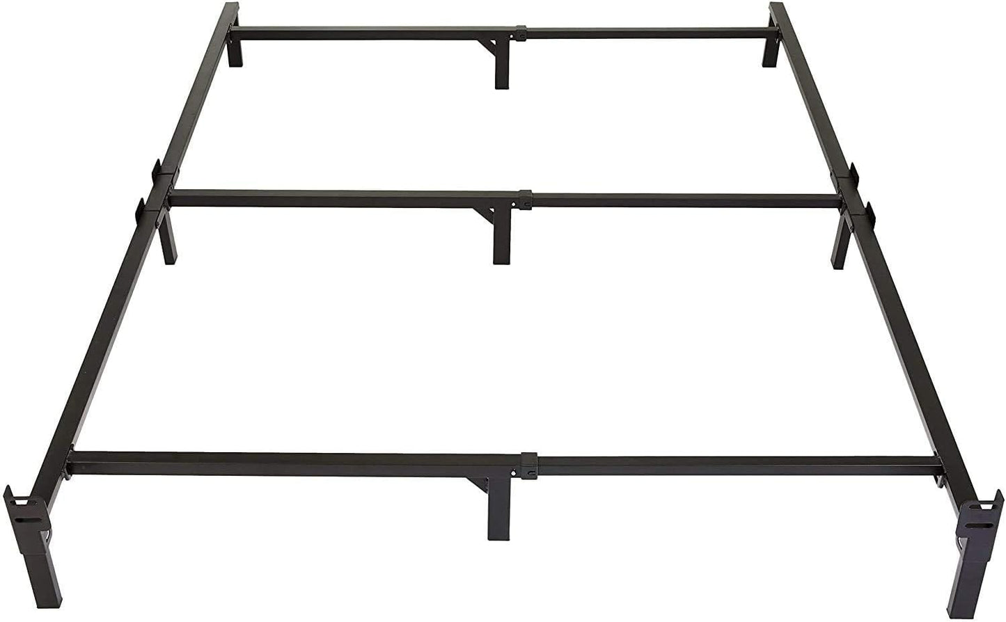 Metal Bed Frame, 9-Leg Support Base for Box Spring and Mattress, King-Size, Tool-Free Easy Assembly, 79.6" X 76" X 7", Black