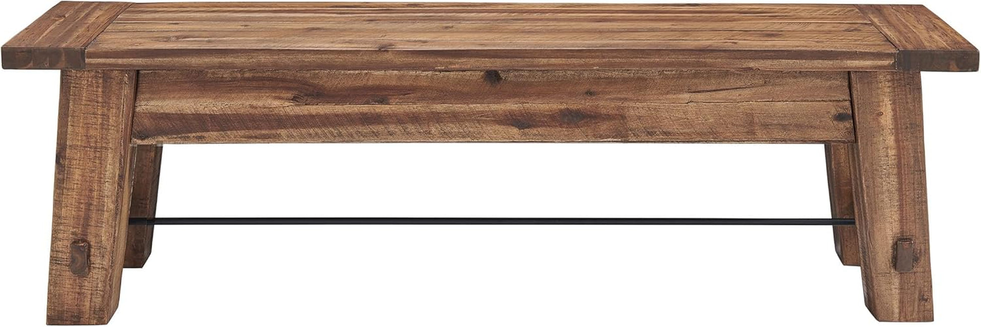Durango Rustic Farmhouse Style 60-Inch Wood Bench - Industrial Modern Accent Furniture with Solid Wood Seat for Entryway, Dining Room, Hallway, Foyer, or Kitchen by
