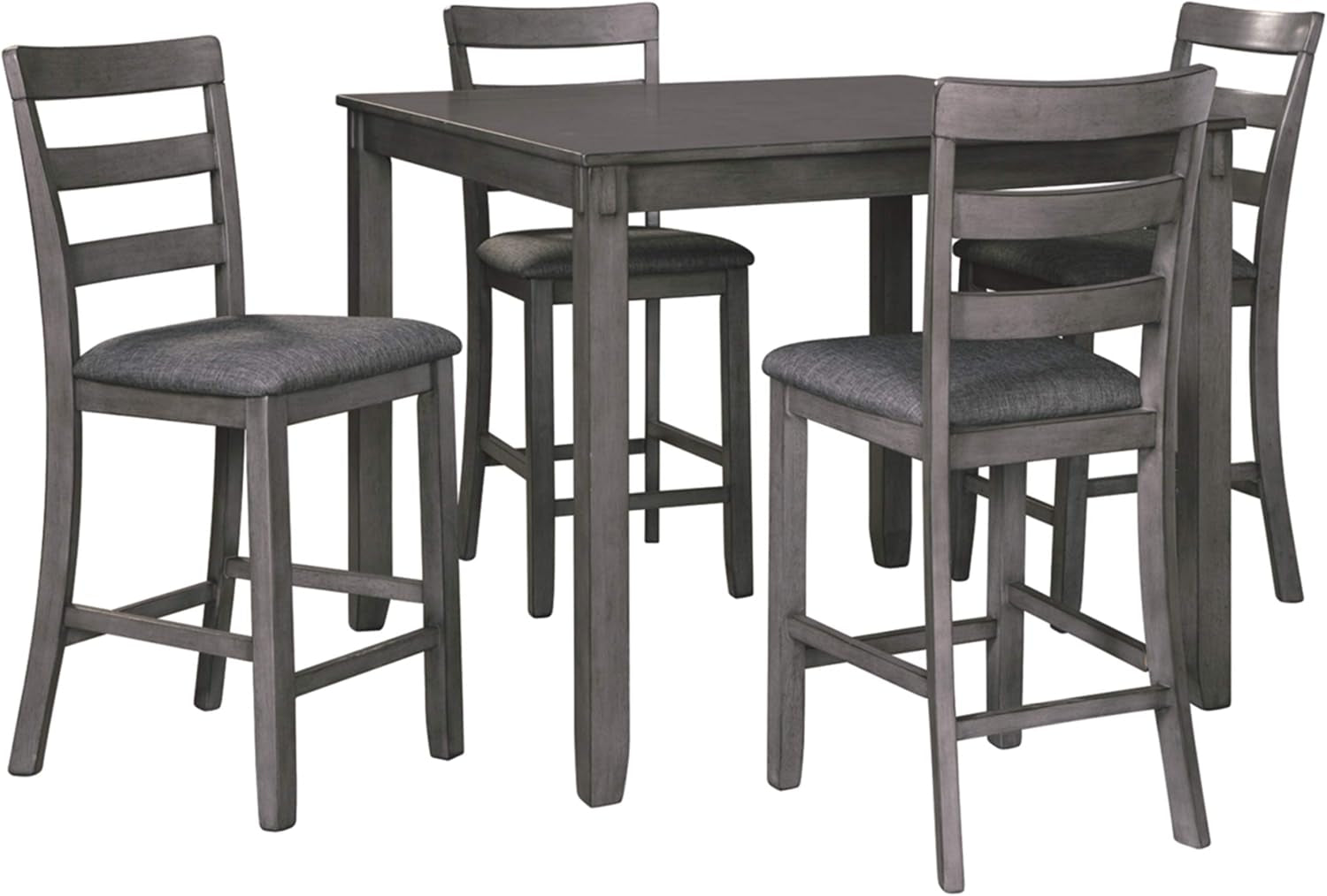 Bridson 5 Piece Counter Height Dining Room Set, Includes Table & 4 Bar Stools, Gray