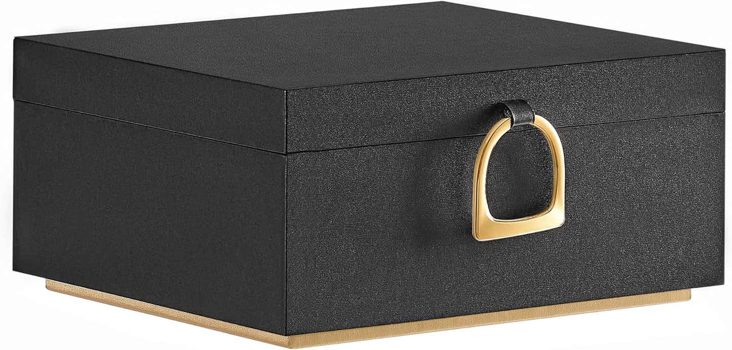 2-Layer Jewelry Box, Jewelry Organizer with Handle, Removable Jewelry Tray, Jewelry Storage, Floating Effect, 8.1 X 9.4 X 4.3 Inches, Gift Idea, White UJBC165W01