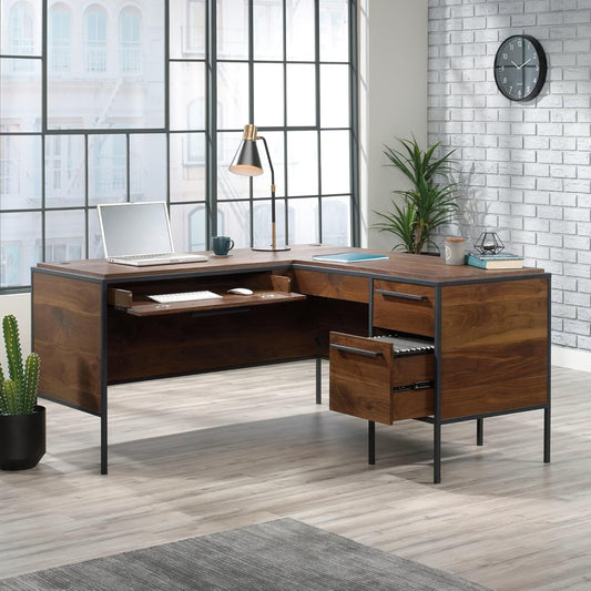 ® Nova Loft 59"W L-Shape Corner Desk, Grand Walnut