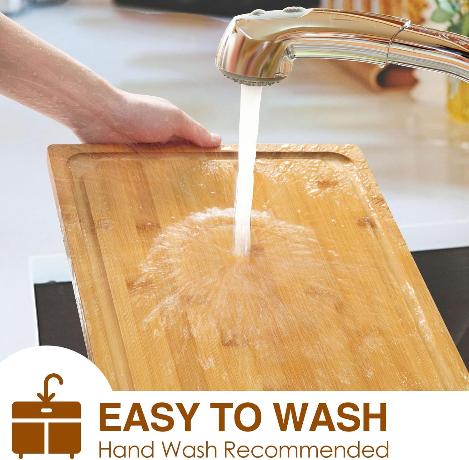 Extra Large Cutting Board, 17.6" Bamboo Cutting Boards for Kitchen with Juice Groove and Handles Kitchen Chopping Board for Meat Cheese Board Heavy Duty Serving Tray, XL,