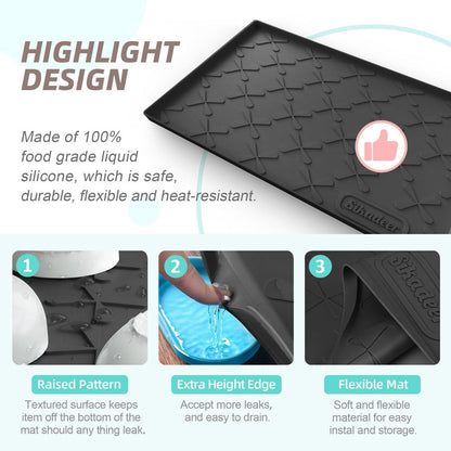 25" X 22" under Sink Mat Waterproof, Silicone Mat Kitchen Drawer Shelf and Cabinet Liner, Sink Protector for Kitchen Organizers and Storage, Boot Tray Pet Food Mats