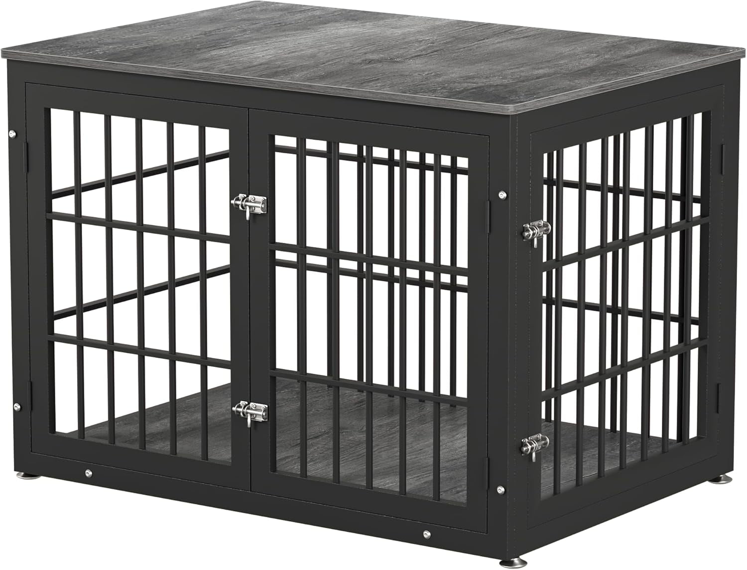 42 Inch Heavy Duty Dog Crate Furniture for Large and Medium Dogs, Decorative Pet House End Table, Wooden Cage Kennel Furniture Indoor, Gray