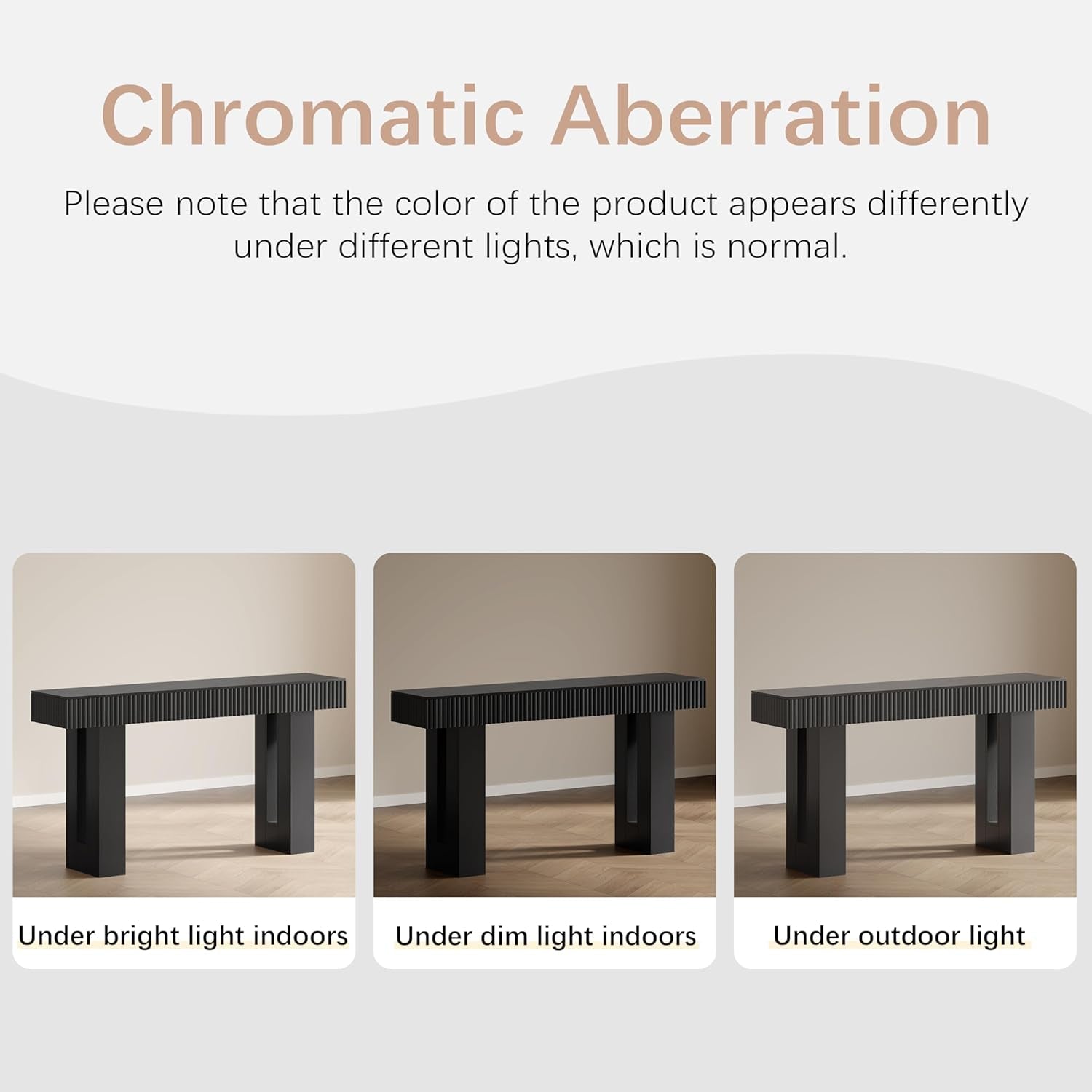 Farmhouse Entryway Table, 63" Long Fluted Console Table, Rustic Wooden Rectangular Sofa Table behind Couch, Modern Narrow Entry Table for Entrance, Hallway and Living Room, Modern Black