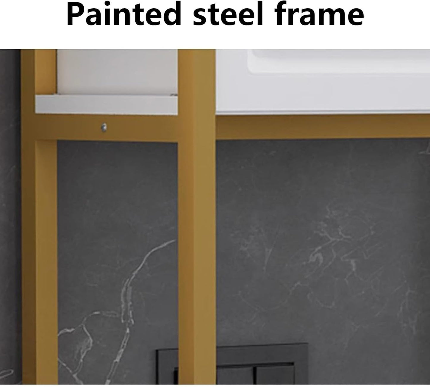 Metal Frame Over-The-Toilet Bathroom Rack Storage Cabinet with Open Shelves Neat & Sturdy Toilet Stand for Bathroom Laundry Room Heavy Duty(Gold)