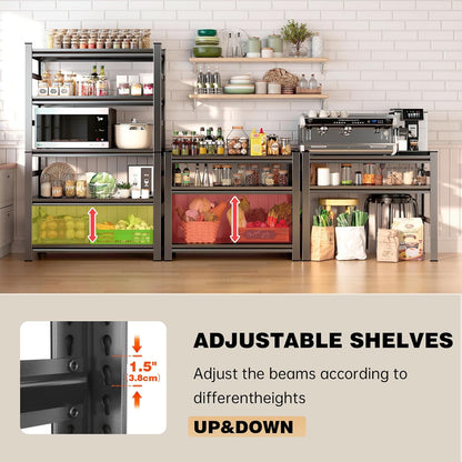 Storage Shelves, 27.6" W Metal Shelving Unit, 2000LBS Utility Shelf Organizere, Adjustable 5 Tier Steel Standing Shelves for Pantry, Kitchen, Closet, Bathroom, Basement and Warehouse, Black