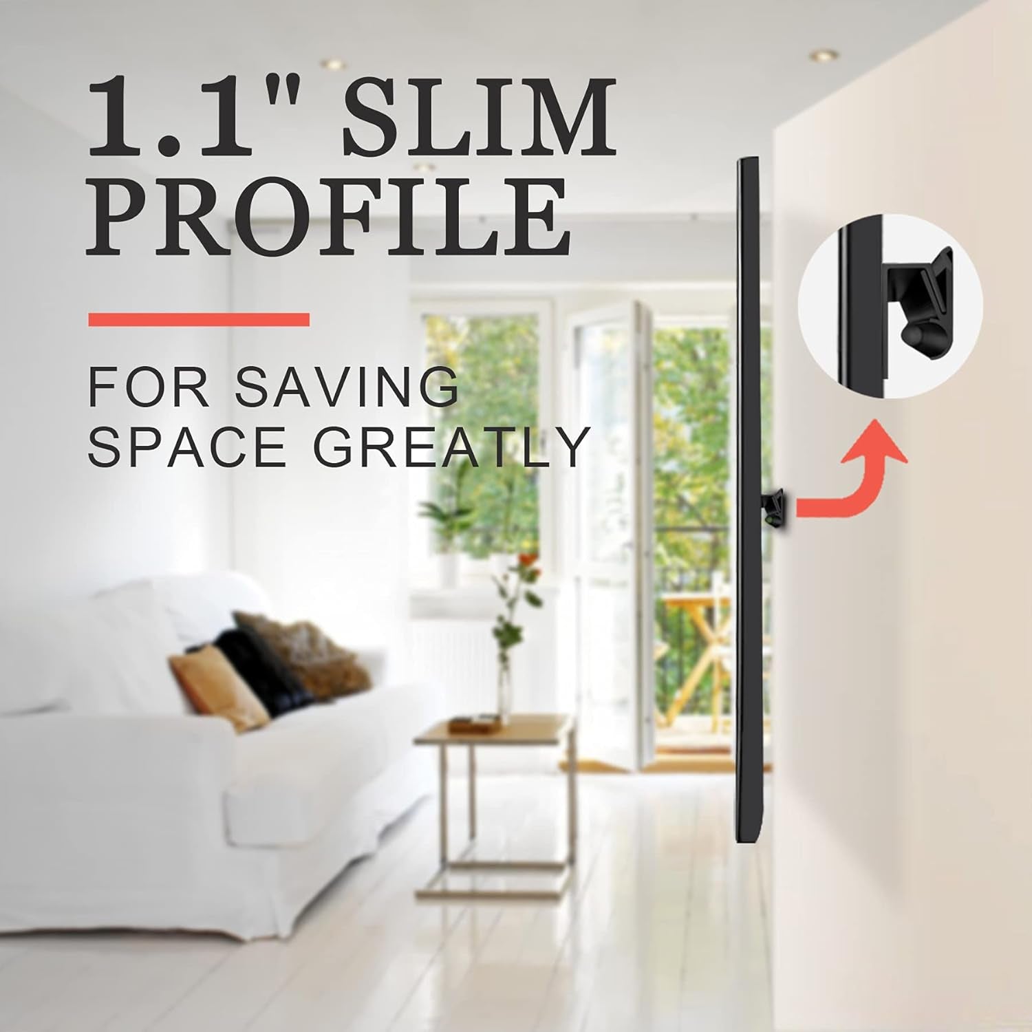 No Stud TV Wall Mount, Drywall Studless TV Hanger No Damage, No Drill, Non Screws, Dry Wall Flat Screen Tvs Easy Install Bar Bracket Fits VESA 12-55 Inch Tvs up to 99 Lbs, Include Hardware Levels